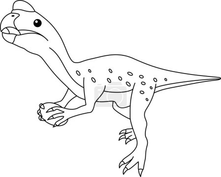 Oviraptor dinosaur isolated on white background coloring page.  