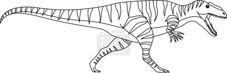Illustration for Giganotosaurus dinosaur isolated on white background coloring page. - Royalty Free Image