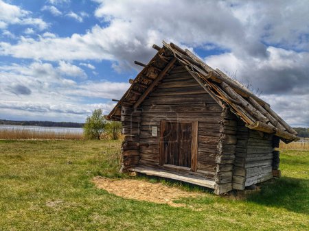 Photo for Old wooden house in the village of the baltic sea. russia - Royalty Free Image
