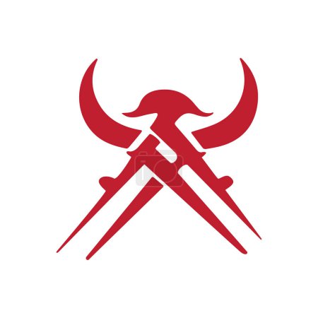 Ilustración de Plantilla de vector de diseño de logotipo vikingo. Fácil personalizable y editable. - Imagen libre de derechos
