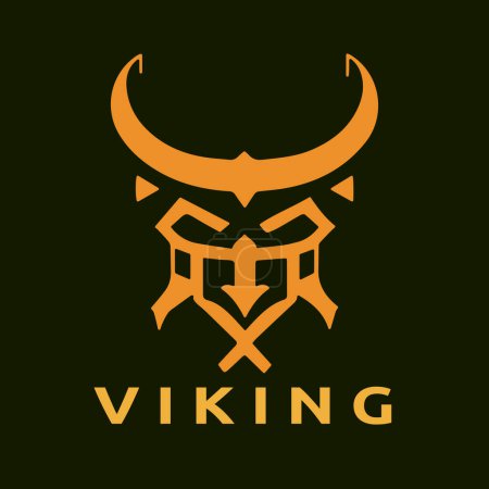 Illustration for Viking logo design vector template. Easy customizable and editable. - Royalty Free Image