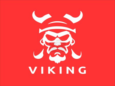 Viking-Logo-Design-Symbol-Vektor-Vorlage. menschliche Wikinger Logo Vektor Illustration.