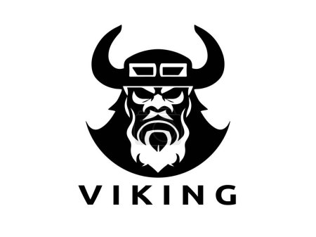 Ilustración de Viking logo design icon symbol vector template. humano vikingo logo vector ilustración. - Imagen libre de derechos