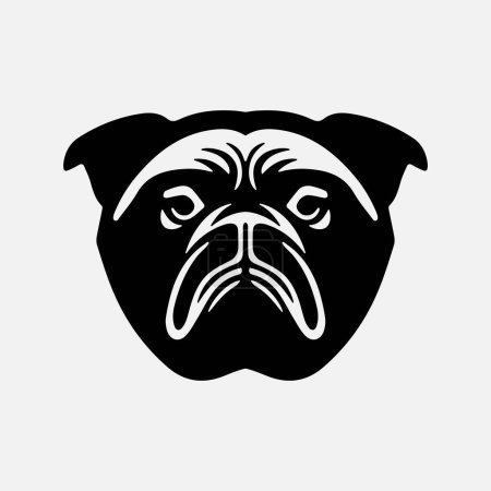 Illustration for Bulldog logo design icon symbol template. Bulldog logo design vector  illustration. - Royalty Free Image
