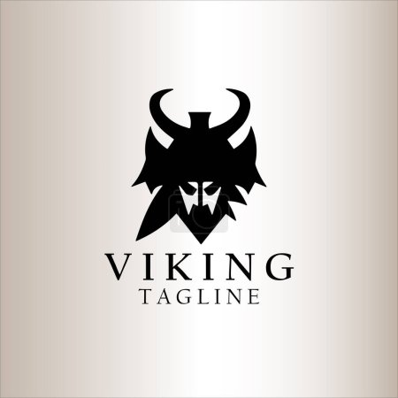 Illustration for Human Viking Logo Design Vector Template - Royalty Free Image