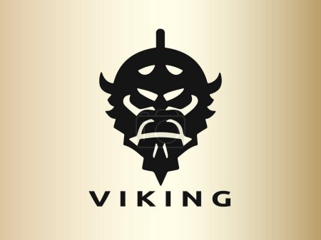 Ilustración de Plantilla vectorial de diseño de logotipo vikingo. Diseño de Logo Vikingo Humano Icono Símbolo Vector Ilustración. - Imagen libre de derechos