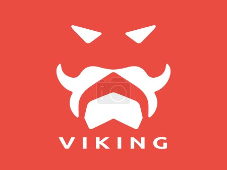 Ilustración de Plantilla vectorial de diseño de logotipo vikingo. Diseño de Logo Vikingo Humano Icono Símbolo Vector Ilustración. - Imagen libre de derechos