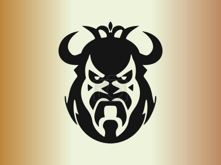 Illustration for Viking  logo design icon symbol vector illustration. Human viking logo design template. - Royalty Free Image