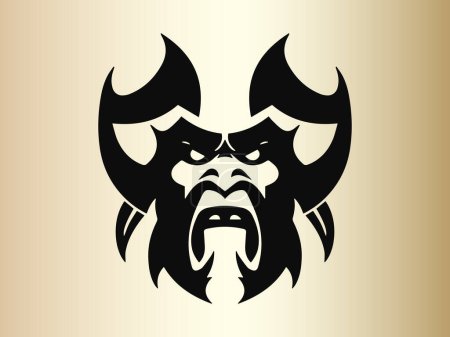 Illustration for Viking  logo design icon symbol vector illustration. Human viking logo design template. - Royalty Free Image