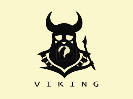 Ilustración de Diseño del logo vikingo icono símbolo vector ilustración - Imagen libre de derechos