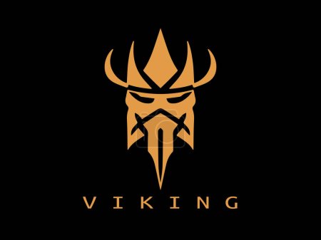 Illustration for Viking logo design icon symbol vector illustration - Royalty Free Image