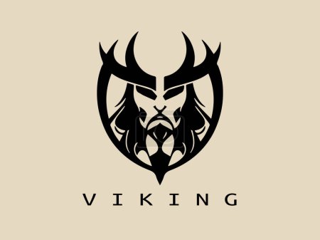 Ilustración de Diseño del logo vikingo icono símbolo vector ilustración - Imagen libre de derechos