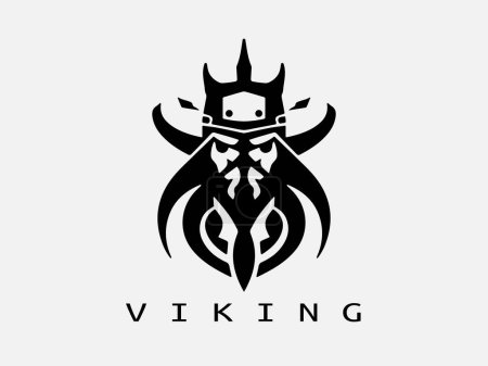 Diseño del logo vikingo icono símbolo vector ilustración