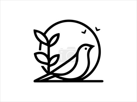 Ilustración de Pájaro logo diseño icono símbolo vector ilustración. - Imagen libre de derechos