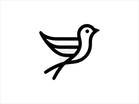 Ilustración de Pájaro logo diseño icono símbolo vector ilustración. - Imagen libre de derechos