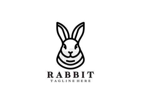 Téléchargez les illustrations : Modèle vectoriel de symbole d'icône de conception de logo de lapin - en licence libre de droit