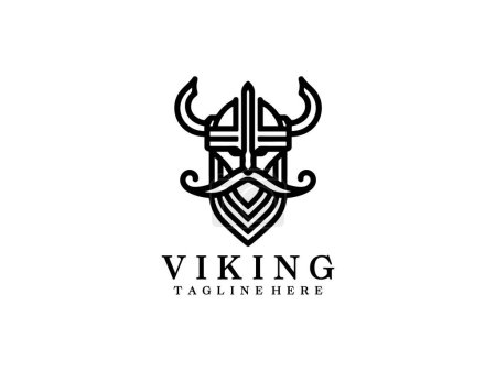 Diseño del logo vikingo icono símbolo vector ilustración.