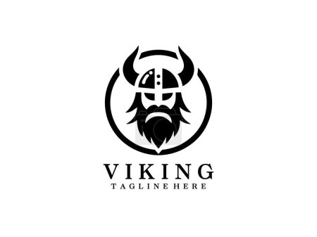 Ilustración de Diseño del logo vikingo icono símbolo vector ilustración. - Imagen libre de derechos