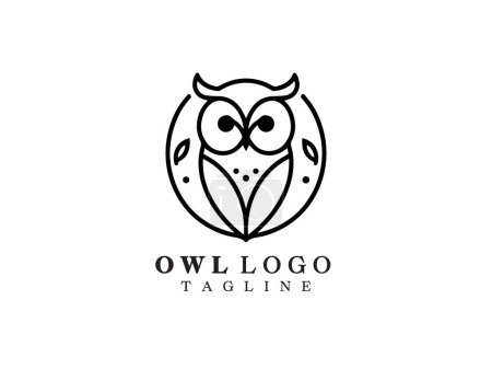 Modèle vectoriel de symbole d'icône de conception de logo de hibou