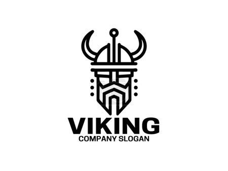 Plantilla de diseño de logotipo vikingo.