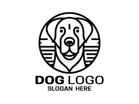 Cute dog logo outline 
