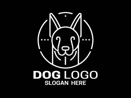 Simple cute dog logo outline