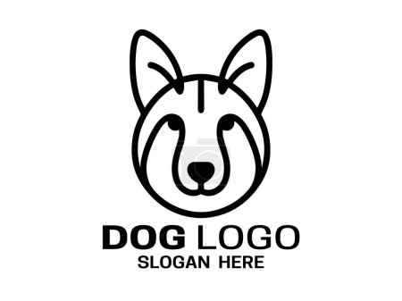 Simple cute dog logo outline