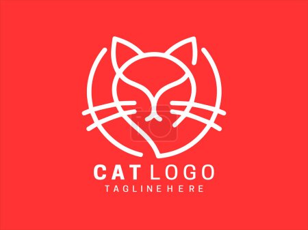 Chat logo design icône symbole vectoriel Illustrations