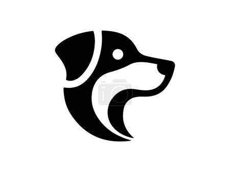 Hundekopf-Ikone. flachen Stil. Zeichentrick-Hundegesicht. Vektor-Illustration isoliert auf weiß. Silhouette einfach. Tierlogo-Konzept. Vorlage für das Logo-Design.