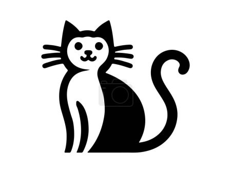 Cat Logo. Cat head icon. Cat face logo. Silhouette simple. Flat style. Cartoon cat face. Logo design template. Vector illustration. Animal logotype concept. 