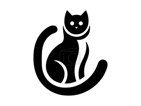 Logo de gato. Icono de cabeza de gato. Logo de cara de gato. Silueta simple. Estilo plano. Cara de gato de dibujos animados. Plantilla de diseño de logotipo. Ilustración vectorial. Concepto de logotipo animal. 