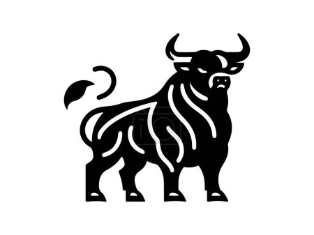 icono de toro ilustración vectorial aislado sobre fondo blanco