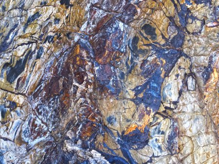 Photo for Colorful slate natural rocks with interesting patterns in Portugal - Royalty Free Image