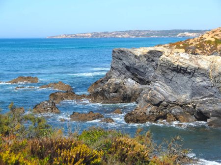 Wonderful hike of the fishermans trail named Rota Vicentina through the beautiful nature of Portugal