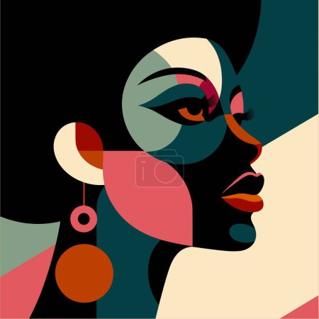 Foto de Vector ilustración de hermosa mujer afroamericana - Imagen libre de derechos