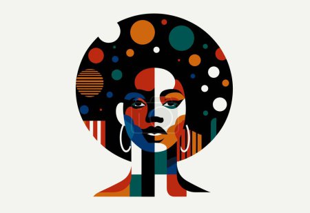 Foto de Retrato de chica africana, mujer africana. ilustración vectorial. - Imagen libre de derechos