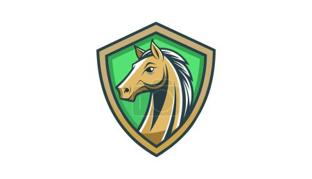 Foto de Diseño del logo de los caballos. caballo escudo vector diseño ilustración - Imagen libre de derechos