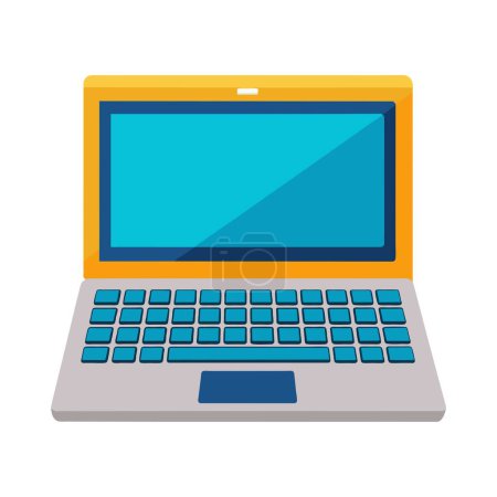 Foto de Monitor de ordenador con un icono de pantalla azul, de estilo plano - Imagen libre de derechos