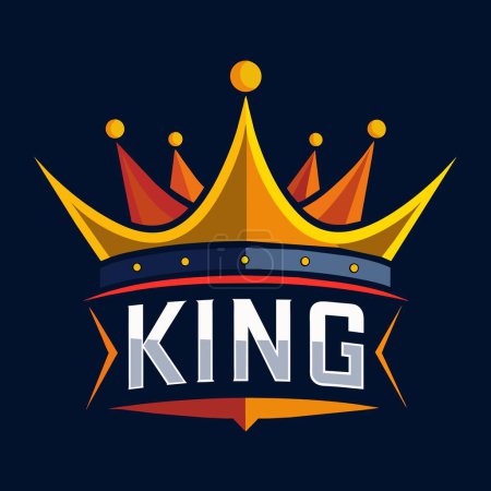 Foto de Logotipo de rey con corona y escudo. ilustración vectorial. - Imagen libre de derechos