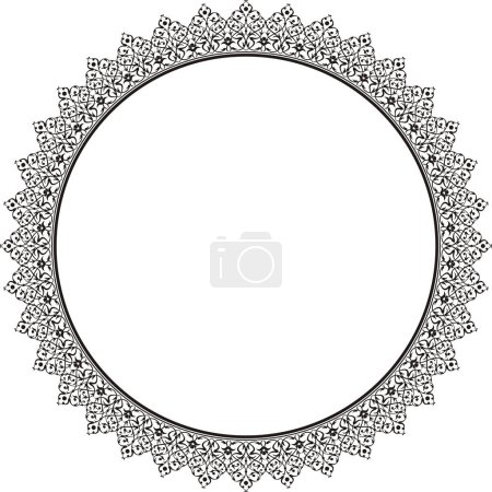 Illustration for Vector illustration for circular ornament design pattern, circle frame, suitable for calligraphy ornaments, carvings, mosque decorations, invitations. usability with the text input area in the center - Royalty Free Image