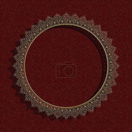 Illustration for Vector illustration for circular ornament design pattern, circle frame border, suitable for background, calligraphy, mosque decoration, invitations, use with text input in the center area. - Royalty Free Image