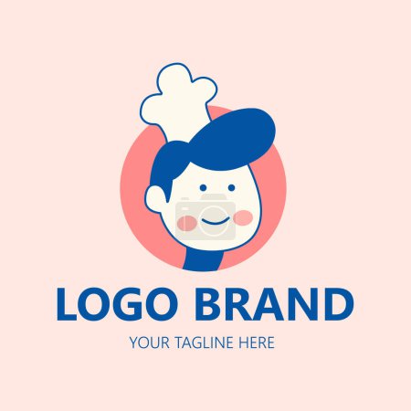 Photo for Simple concept character food logo suitable for businesses and shops - Royalty Free Image