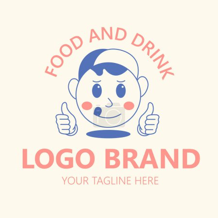 Photo for Simple concept character food logo suitable for businesses and shops - Royalty Free Image