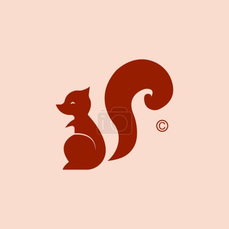 Photo for Squirrel simple vector logo design for modern company logo - Royalty Free Image