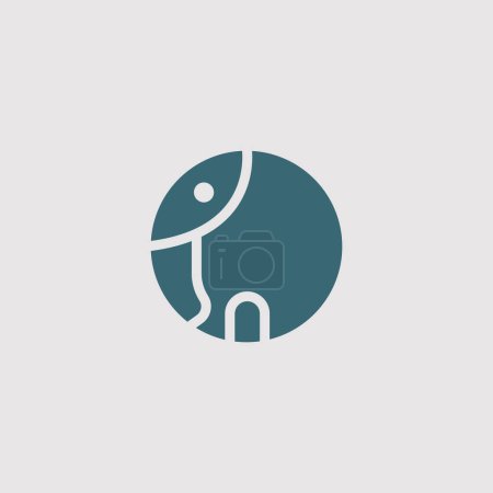 Photo for Simple elephant logo concept suitable for your business or brand - Royalty Free Image