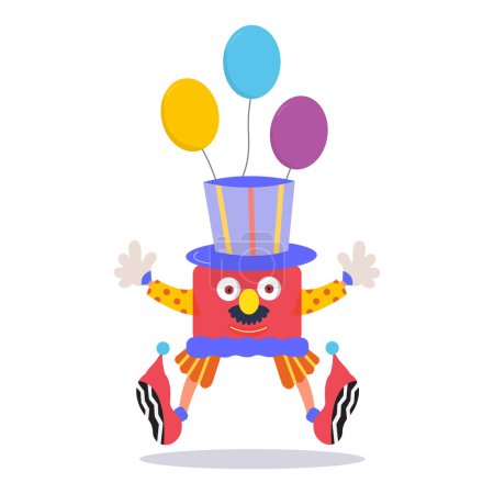 Illustration for Happy april fools day illustration clown concept surprise and comedy fun vector template poster background - Royalty Free Image
