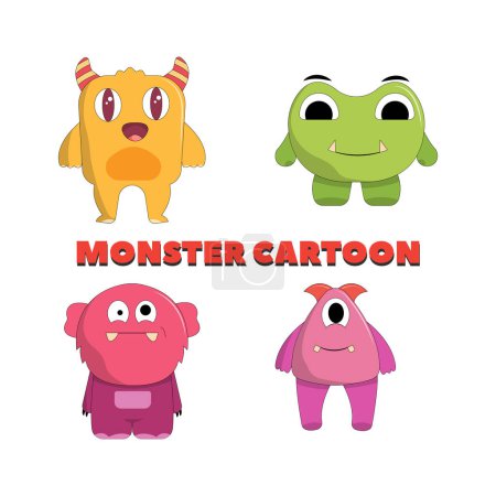 Photo for Cute monster set illustration colorful funny concept vector - Royalty Free Image