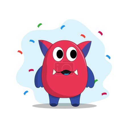 cute monster  illustration colorful funny concept vector 