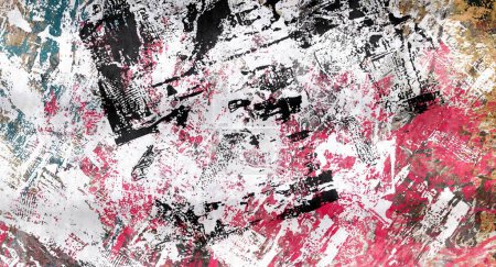 Abstract raster grunge background with blurred wavy smears of paint Poster 644870602