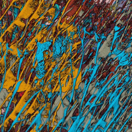 Foto de Fondo psicodélico abstracto de color caótico manchas borrosas pinceladas de diferentes tamaños - Imagen libre de derechos